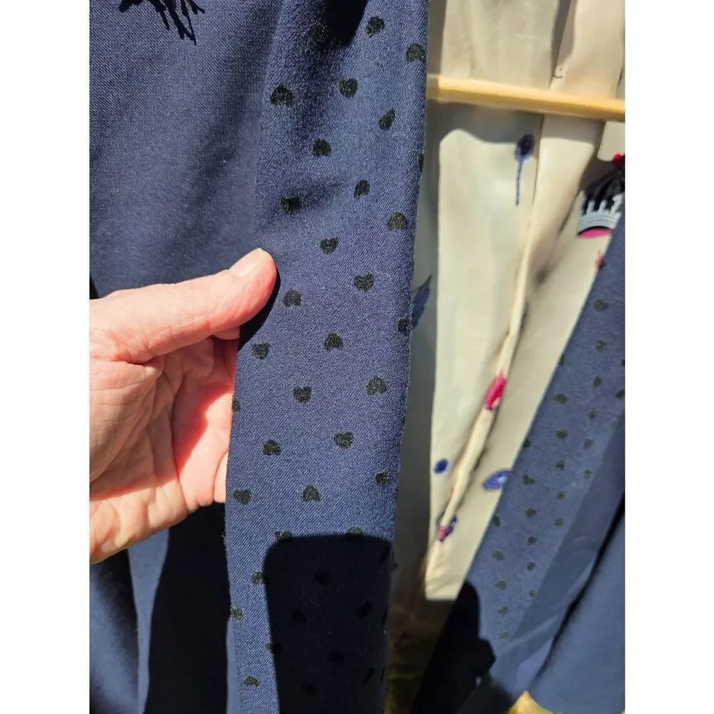 Tazio Italy Embellished Silk Lined Navy Sport Coat Suit Jacket Sz. 42R